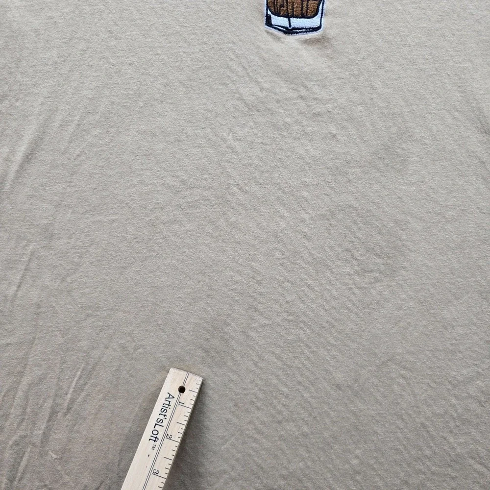Handcrafted Bourbon Whiskey‎ Tshirt Mens XL Tan Embroidered Whiskey Glass Tee